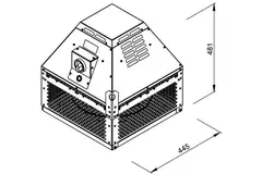 Wylot spalin z wentylatora dachowego poziomy - DHN 315 D2 F4 30