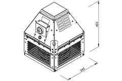 Wylot spalin z wentylatora dachowego poziomy - DHN 225 D2 F4 30