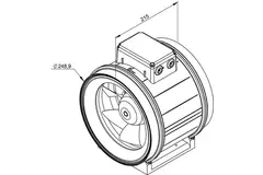 Wentylator kanałowy Ruck® ETAMASTER z silnikiem EC 1780m³/h - Ø 250 mm + potencjometr obsługowy 10 kO