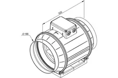 Wentylator kanałowy Ruck® ETAMASTER z silnikiem EC 1300m³/h - Ø 200 mm + potencjometr obsługowy 10 kO