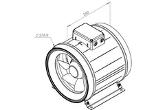 Wentylator kanałowy Ruck® ETAMASTER z silnikiem EC 2440m³/h - Ø 280 mm + potencjometr obsługowy 10 kO