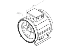 Wentylator kanałowy Ruck® ETAMASTER z silnikiem EC 2960m³/h - Ø 315 mm + potencjometr obsługowy 10 kO