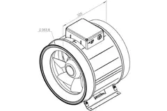 Wentylator kanałowy Ruck® ETAMASTER z silnikiem EC 3320m³/h - Ø 355 mm + potencjometr obsługowy 10 kO