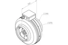 Wentylator kanałowy Ruck® 440m³/h – Ø 150 mm + elektroniczna regulacja zmienna 1,0 A