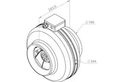 Wentylator kanałowy Ruck® 1040m³/h – Ø 200 mm + elektroniczna regulacja zmienna 1,0 A