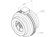 Wentylator kanałowy Ruck® 1040m³/h – Ø 200 mm + elektroniczna regulacja zmienna 1,0 A