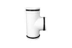 Trójnik 90 stopni biały średnica 125 mm metal - RAL 9010