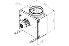Wentylator skrzynkowy spalin F400 - MPS 280 D2 F4 30