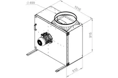 Wentylator skrzynkowy spalin F400 - MPS 560 D4 F4 30