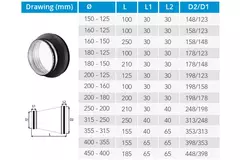 Reduktor Thermoduct 13 mm z izolacją 150-125 mm