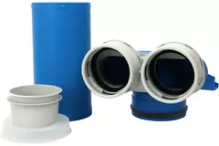 Rozdzielacz UniflexPlus 2 x Ø90 mm z tuleją przesuwną 250 mm i nakładką ochronną Ø125 mm