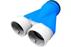 Anemostat wentylacyjny UniflexPlus Rozdzielacz 2x Ø90 mm z króćcem Ø125 mm
