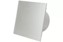 Wyciągowy wentylator łazienkowy Ø 125 mm z timerem - panel przedni ze szkła w kolorze satynowego srebra