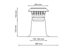 Płyta dachowa wentylacyjna z nakładką z tworzywa sztucznego Ø 150-160 mm