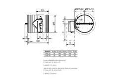 Klapa przeciwpożarowa okrągła 630 mm z przyłączem końcowym - E-FDC40 D630RS