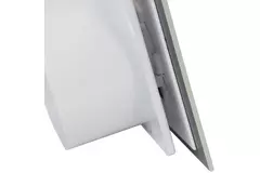 Wyciągowy wentylator łazienkowy Ø 125 mm - panel przedni ze szkła w kolorze satynowego srebra