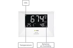 Miernik CO2 – wskaźnik powietrza zawierający wyświetlacz temperatury i wilgotności