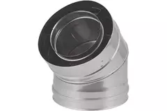 Współśrodkowa średnica 80 - 125 mm kolano 45 gr I316L/I304 (D0,5/0,6) (incl. Guma uszczelniająca wewnętrznykanał)