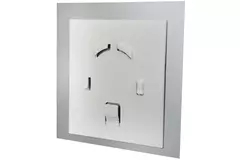 Kratka 15 x 15 cm ze szklanym frontem w kolorze satynowo srebrnym
