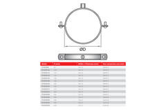 Wspornik metalowy 80mm bez gumy - PCWOR80
