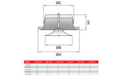 Zawór wywiewny wentylacyjny 125 mm metalowy - E-DVS125 RAL9010
