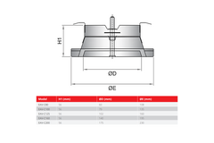 Zawór wylotowy powietrza 200 mm z metalowymi sprężynami - EAV-C200 RAL9010