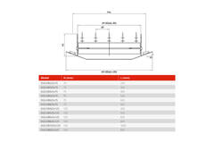 Podwójna regulowana kratka kanałowa 825x225 mm do kanałów 630 do 1400 mm - DGS-DB825x225