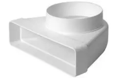 Prostokątne Plastikowe pionowe 90° kolano Ø125mm - 220x90mm KLD29-125