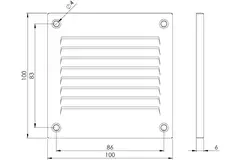 Kratka metalowa 100x100mm czarna - MR1010M