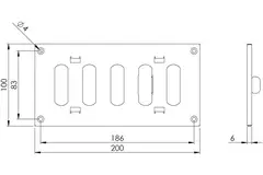 Regulowany metalowy nawiewnik liniowy 200x100 czarny - MR2010RM