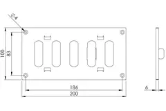 Regulowany metalowy nawiewnik liniowy 200x100 ocynkowany - MR2010RZn