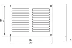 Kratka metalowa 200x150mm biała - MR2015