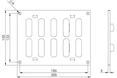 Regulowany metalowy nawiewnik liniowy 200x150 biały - MR2015R