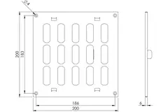 Regulowany metalowy nawiewnik liniowy 200x200 ocynkowany - MR2020RZn