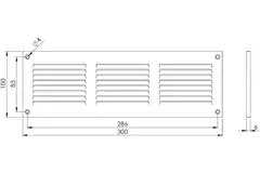 Kratka metalowa 300x100mm szara - MR3010P