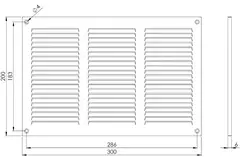 Kratka metalowa 300x200mm brązowa - MR3020B