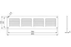 Kratka metalowa 400x100mm brązowa - MR4010B