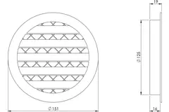 Kratka ze stopu aluminium Ø125 beżowa - MRA125Y