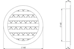 Kratka ze stopu aluminium Ø160 brązowa - MRA160B