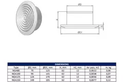 Okrągła kratka wentylacyjna Ø125 mm antracyt - NGA125A