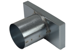 Pokrywa 220x80 mm z przyłączem o średnicy 80 mm do rury spalinowej