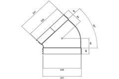 Wavin Ventiza Kolano 45 stopnie PVC owalne 235x80 mm poziome M/M