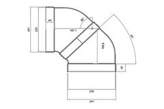 Wavin Ventiza Kolano 90 stopnie PVC owalne 235x80 mm poziome M/M