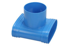 Wavin Ventiza T-stuk PVC owalny 195x80x100 według średnicy 125 mm M/M/M