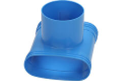 Wavin Ventiza T-stuk PVC owalny 195x80x100 według średnicy 125 mm M/M/M