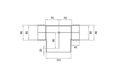 Wavin Ventiza Trójnik PVC owalny 195x90x70 mm według średnicy mm 125 mm M/M/M