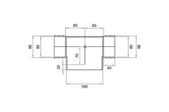 Wavin Ventiza T-stuk PVC owal 195x80 mm według średnicy 160 mm M/M/M