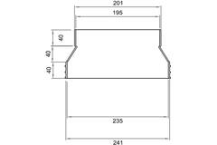 Wavin Ventiza Przejście PVC owalne 235x80 mm do 195x80 mm M/M