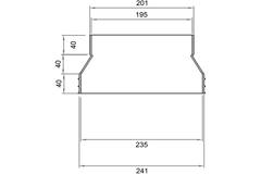 Wavin Ventiza Przejście PVC owalne 235x80 mm do 195x80 mm M/S