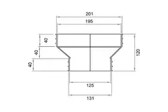 Wavin Ventiza Przejście PVC owalne 195x80 mm do 125 mm M/M